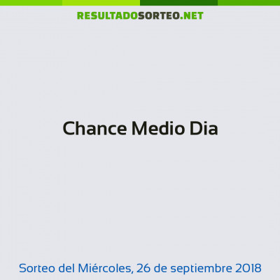 Chance Medio Dia del 26 de septiembre de 2018