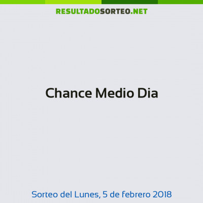 Chance Medio Dia del 5 de febrero de 2018