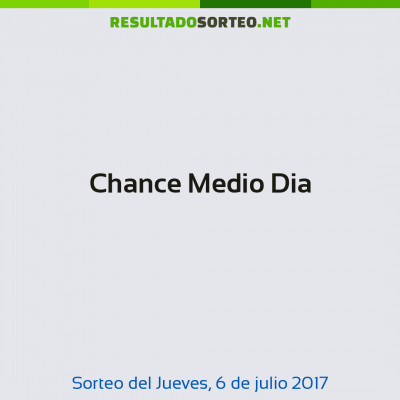 Chance Medio Dia del 6 de julio de 2017