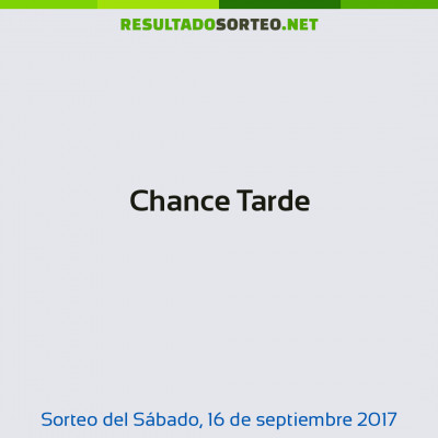 Chance Tarde del 16 de septiembre de 2017