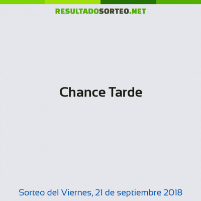Chance Tarde del 21 de septiembre de 2018