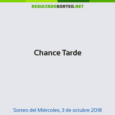 Chance Tarde del 3 de octubre de 2018