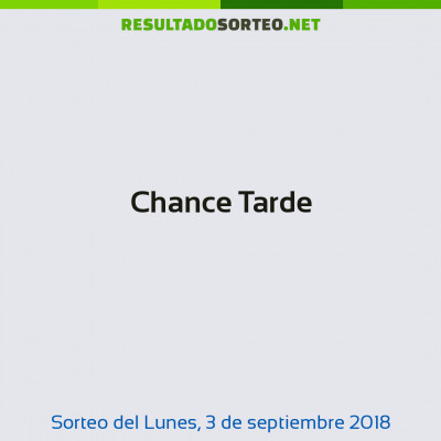 Chance Tarde del 3 de septiembre de 2018