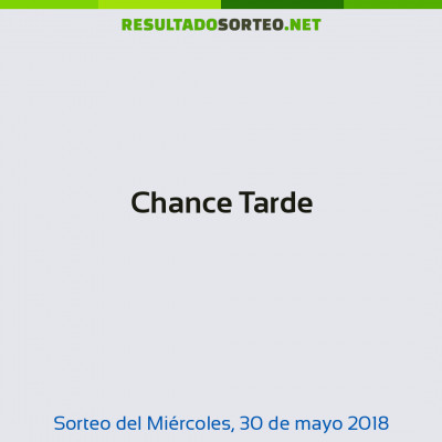 Chance Tarde del 30 de mayo de 2018