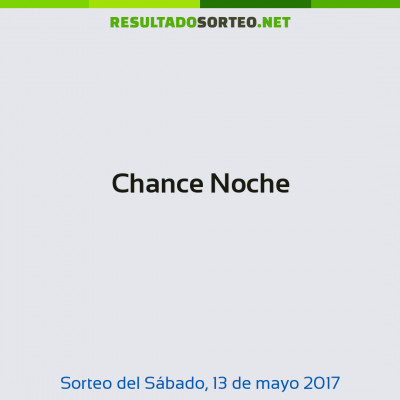 Chance Noche del 13 de mayo de 2017