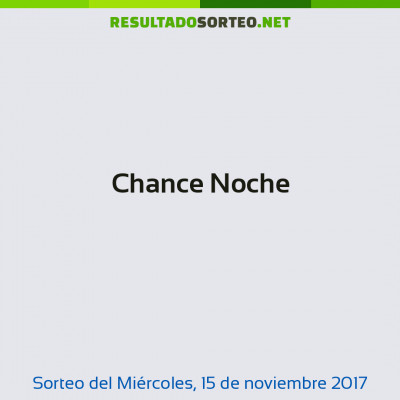 Chance Noche del 15 de noviembre de 2017