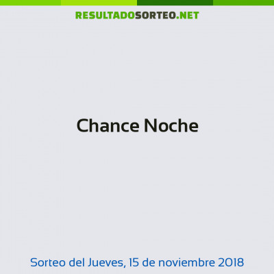 Chance Noche del 15 de noviembre de 2018