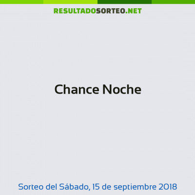 Chance Noche del 15 de septiembre de 2018