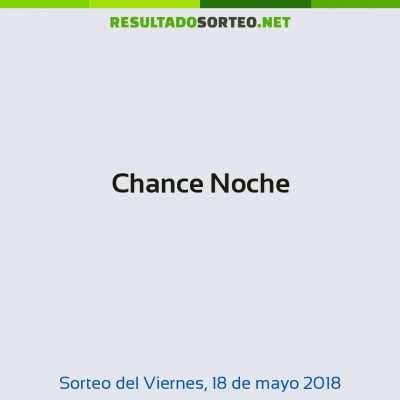 Chance Noche del 18 de mayo de 2018