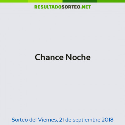Chance Noche del 21 de septiembre de 2018
