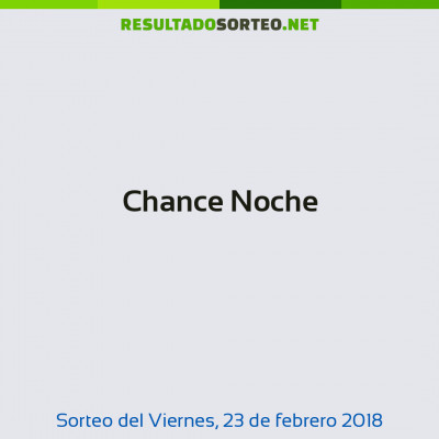 Chance Noche del 23 de febrero de 2018