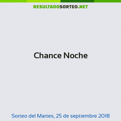 Chance Noche del 25 de septiembre de 2018