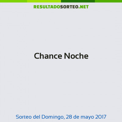 Chance Noche del 28 de mayo de 2017