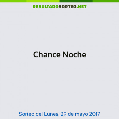 Chance Noche del 29 de mayo de 2017