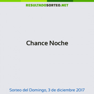 Chance Noche del 3 de diciembre de 2017