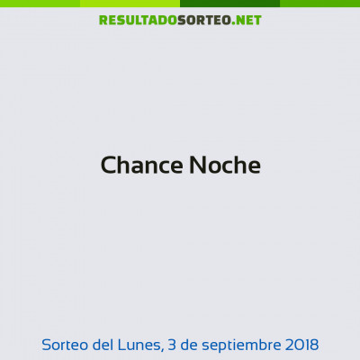 Chance Noche del 3 de septiembre de 2018