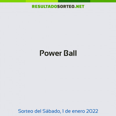 Power Ball del 1 de enero de 2022
