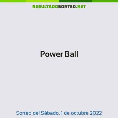 Power Ball del 1 de octubre de 2022
