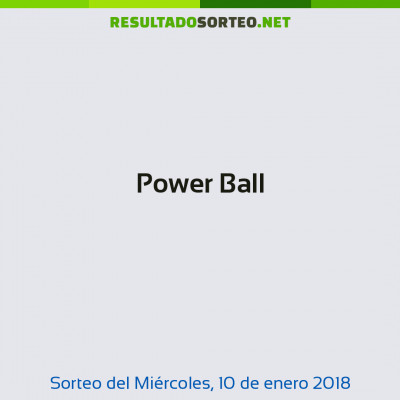 Power Ball del 10 de enero de 2018