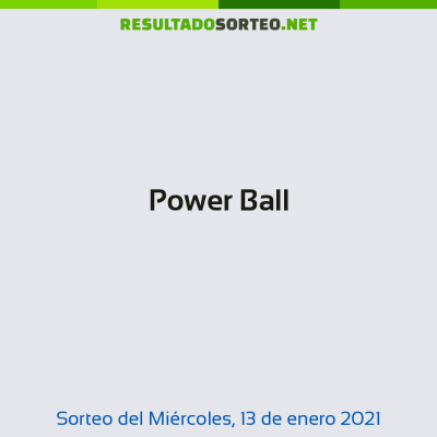 Power Ball del 13 de enero de 2021