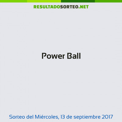 Power Ball del 13 de septiembre de 2017