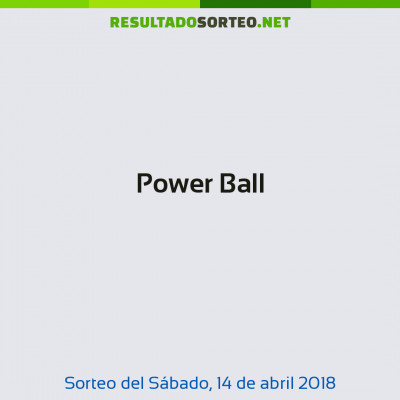 Power Ball del 14 de abril de 2018