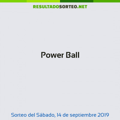 Power Ball del 14 de septiembre de 2019