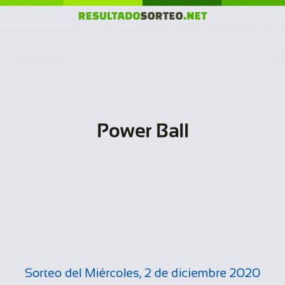 Power Ball del 2 de diciembre de 2020