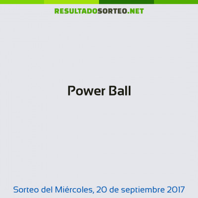 Power Ball del 20 de septiembre de 2017
