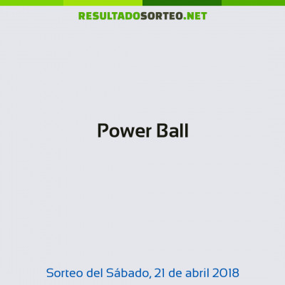 Power Ball del 21 de abril de 2018