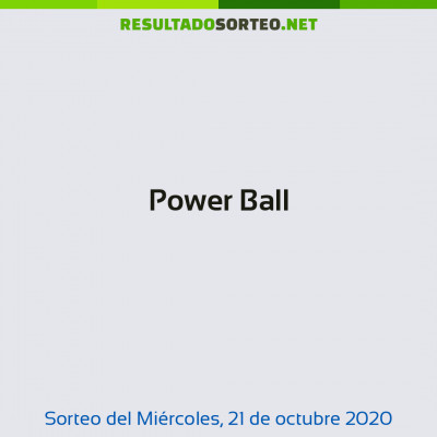 Power Ball del 21 de octubre de 2020