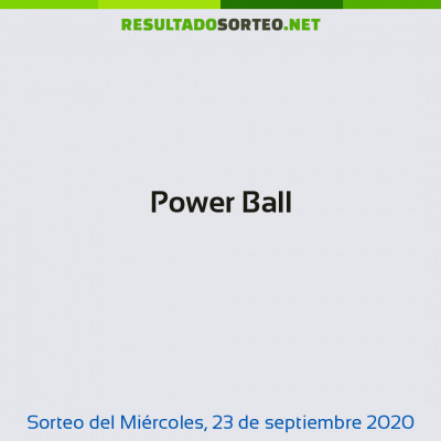 Power Ball del 23 de septiembre de 2020