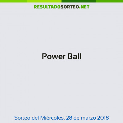 Power Ball del 28 de marzo de 2018