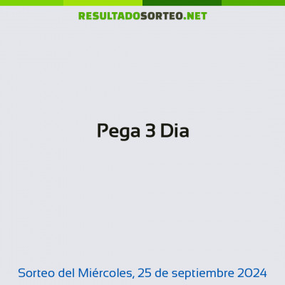 Pega 3 Dia del 25 de septiembre de 2024