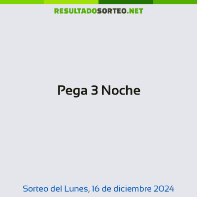 Pega 3 Noche del 16 de diciembre de 2024