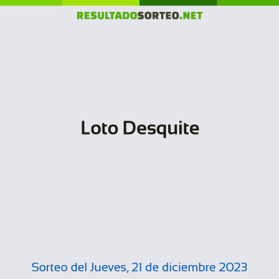 Loto Desquite del 21 de diciembre de 2023