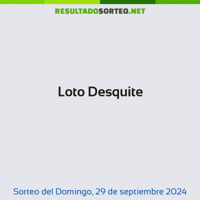 Loto Desquite del 29 de septiembre de 2024