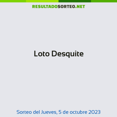 Loto Desquite del 5 de octubre de 2023