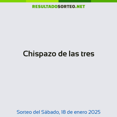 Chispazo de las tres del 18 de enero de 2025