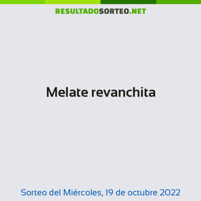 Melate revanchita del 19 de octubre de 2022