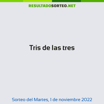 Tris de las tres del 1 de noviembre de 2022