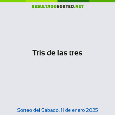 Tris de las tres del 11 de enero de 2025