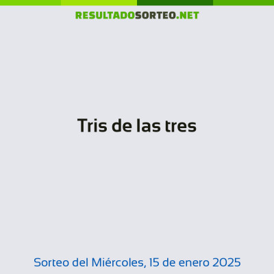 Tris de las tres del 15 de enero de 2025