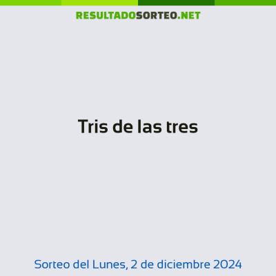 Tris de las tres del 2 de diciembre de 2024