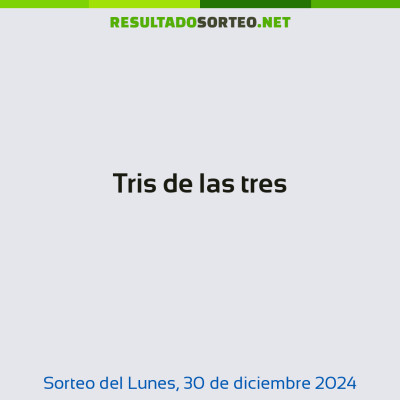 Tris de las tres del 30 de diciembre de 2024