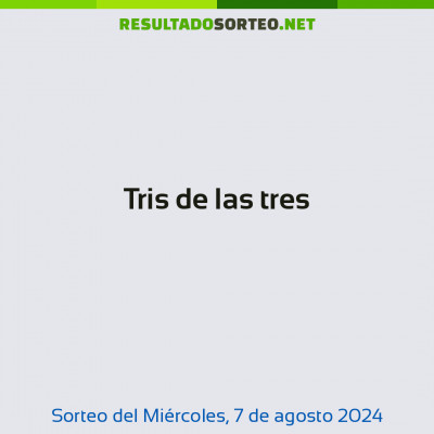 Tris de las tres del 7 de agosto de 2024