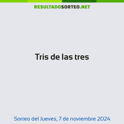 Tris de las tres del 7 de noviembre de 2024