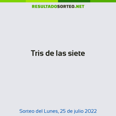 Tris de las siete del 25 de julio de 2022