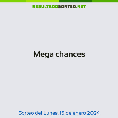 Mega chances del 15 de enero de 2024