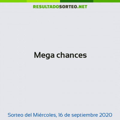 Mega chances del 16 de septiembre de 2020